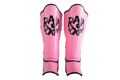 RAJA BOXING Lightweight Shin Guards V4 Pink front view