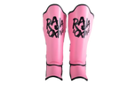 RAJA BOXING Lightweight Shin Guards V4 Pink front view