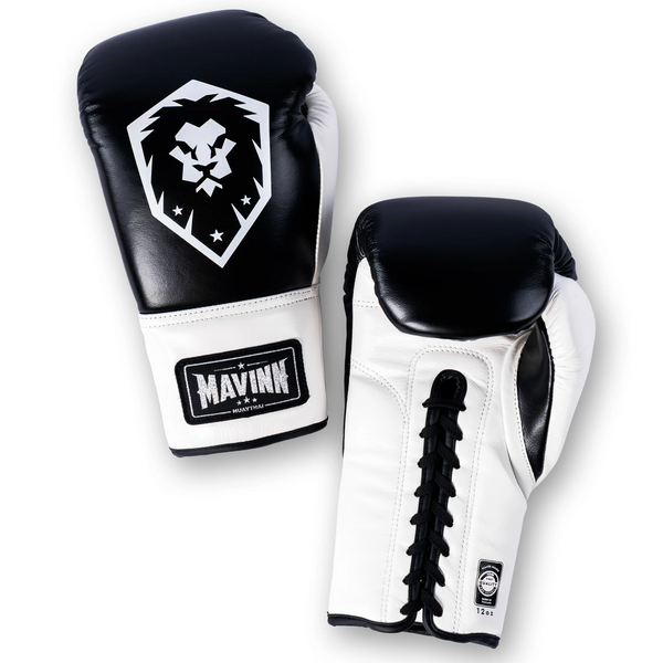 Mavinn Foundation Performance Boxing Gloves in black and white