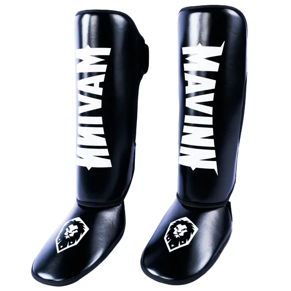 Mavinn Original Tribute Shin Guards in Black, front view