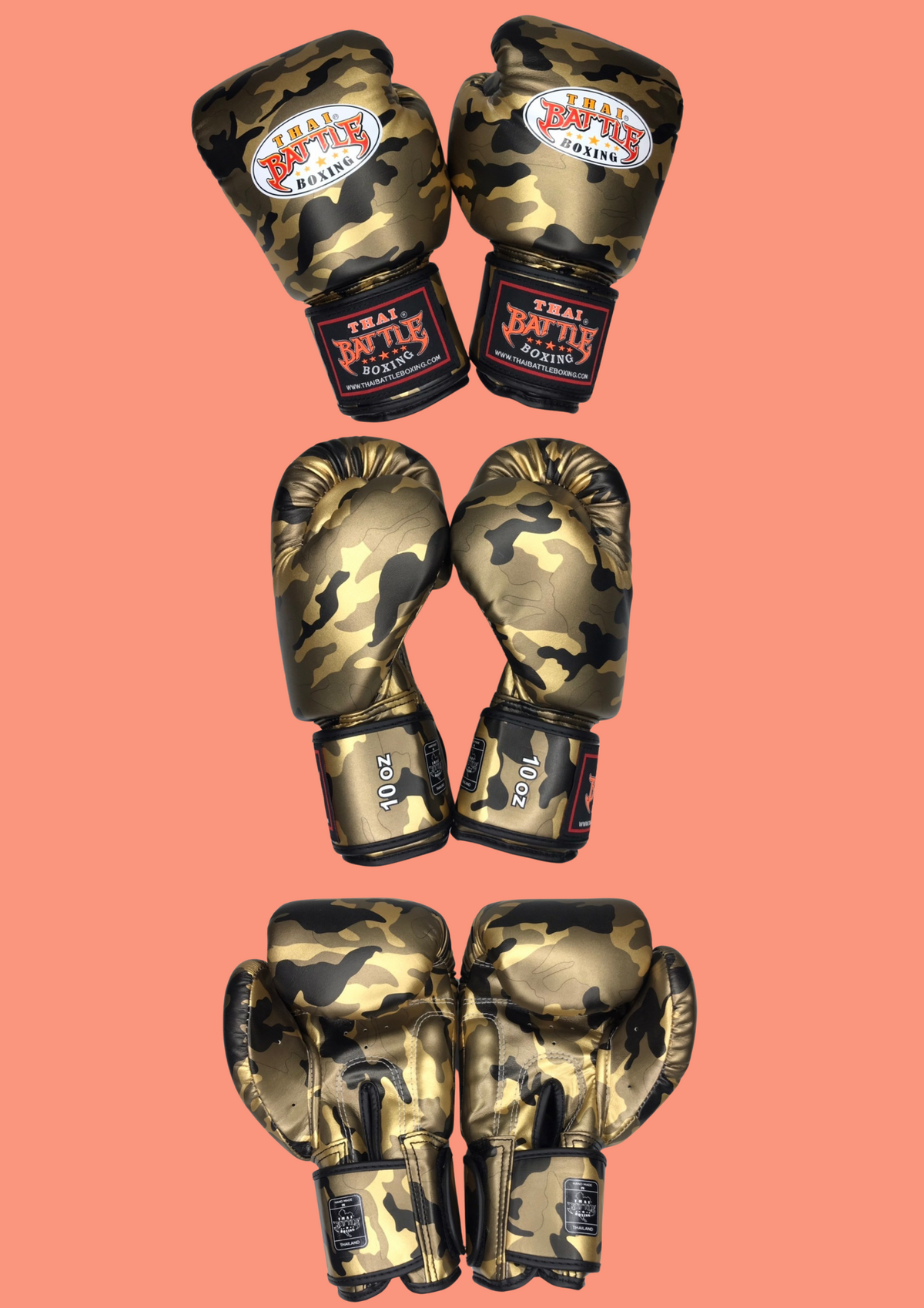 Thai Battle PU Leather Boxing Gloves, side view