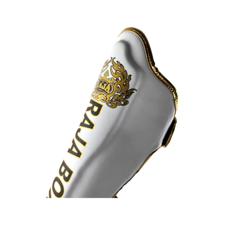 Pair of RAJA BOXING LS2 Lightweight Shin Guards in white