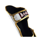RAJA BOXING LS2 Lightweight Shin Guards in white, angled view