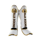 RAJA BOXING LS2 Lightweight Shin Guards in white, front view