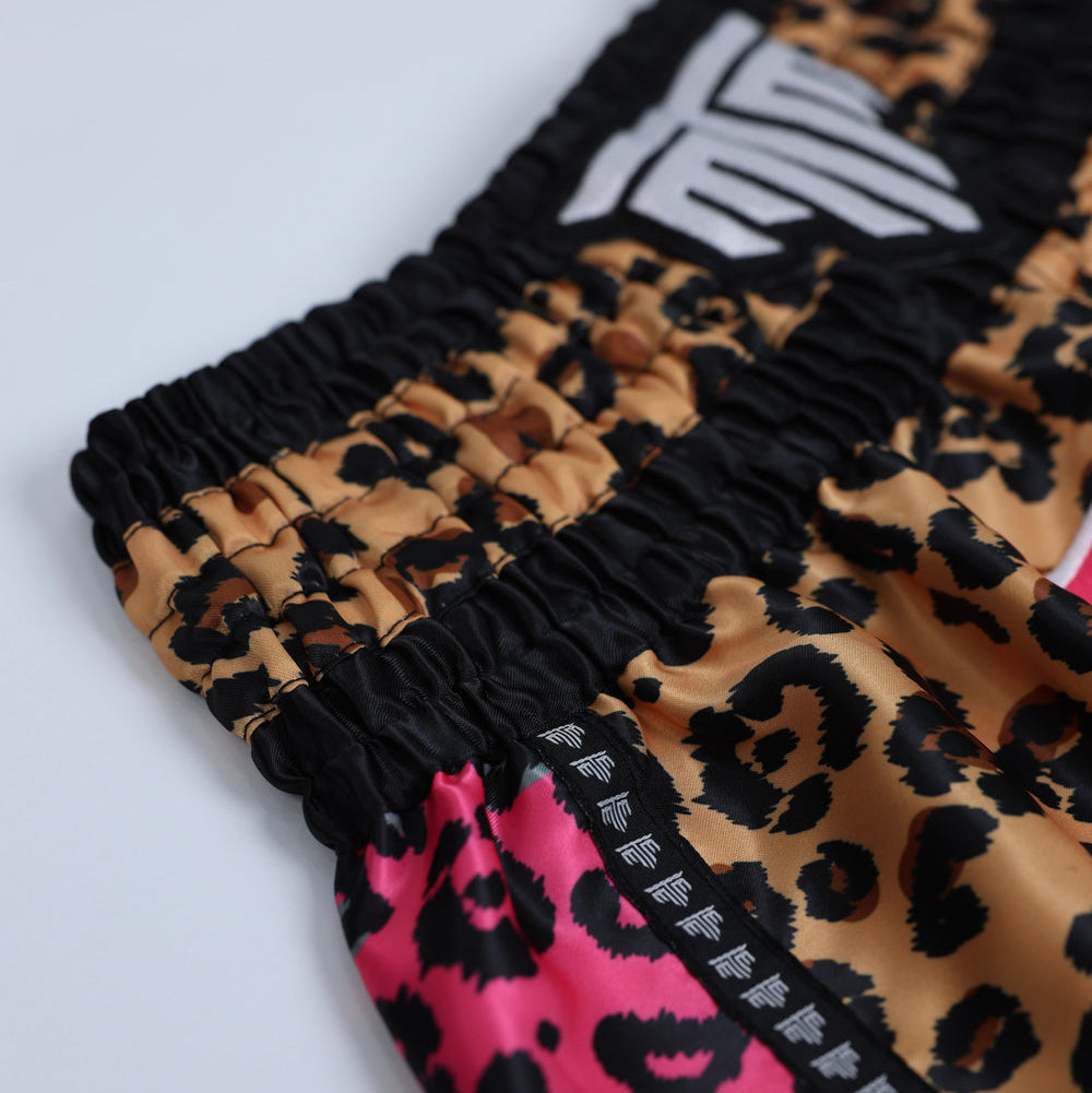 MTM Wildheart Shorts detail shot showing satin fabric and side slit
