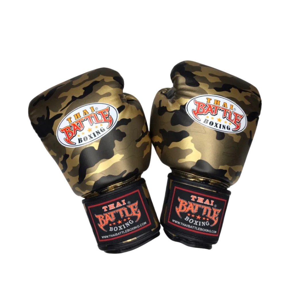 Thai Battle PU Leather Boxing Gloves, front view