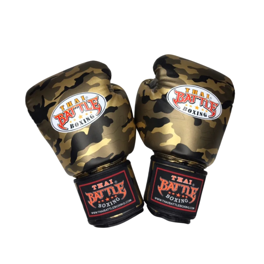 Thai Battle PU Leather Boxing Gloves, front view