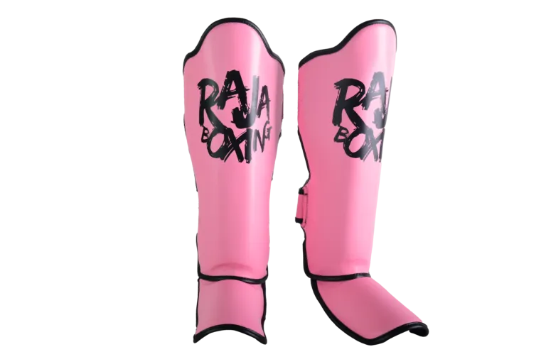 RAJA BOXING Lightweight Shin Guards V4 Pink side view