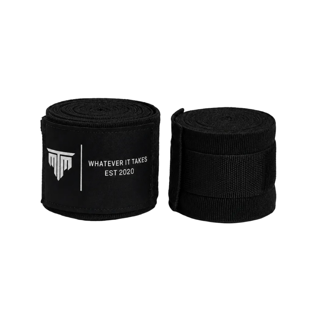 MTM 4.5M Hand Wraps in black, rolled up