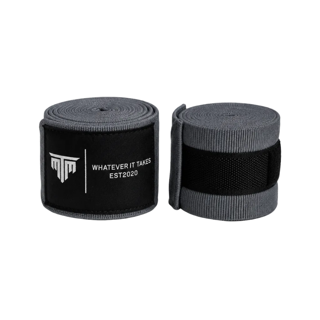 MTM 4.5M Hand Wraps in Grey, rolled up