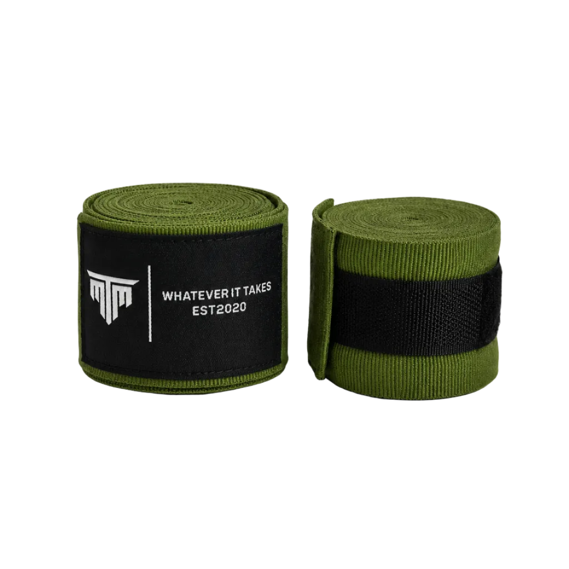 MTM 4.5M Hand Wraps in Khaki Green, rolled up
