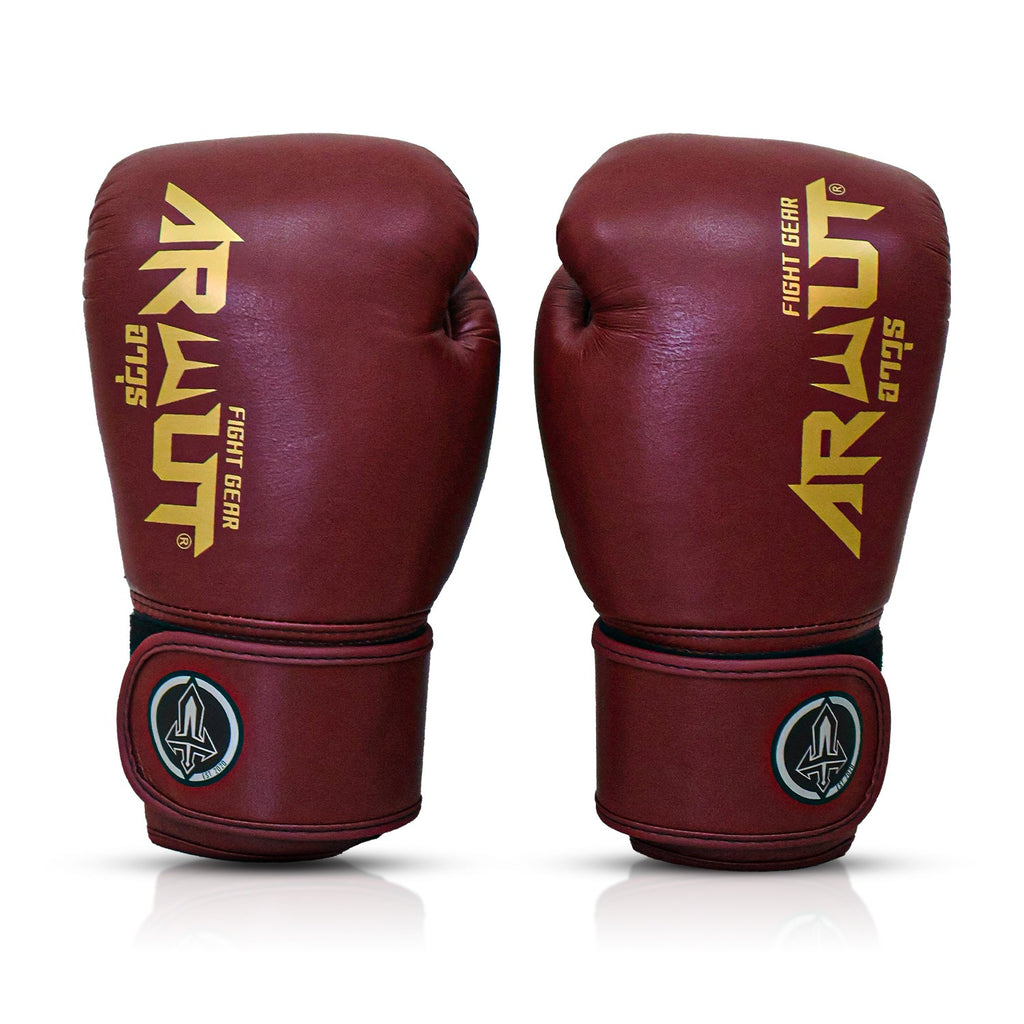 Arwut The Ascent Muay Thai Boxing Gloves Crimson Red front view