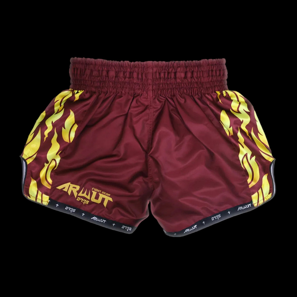 Arwut Muay Thai Shorts BS3 The Ascent Crimson Red back view
