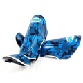 Sandee Kids Camo Boot Shinguards Blue & White close up of foot protection