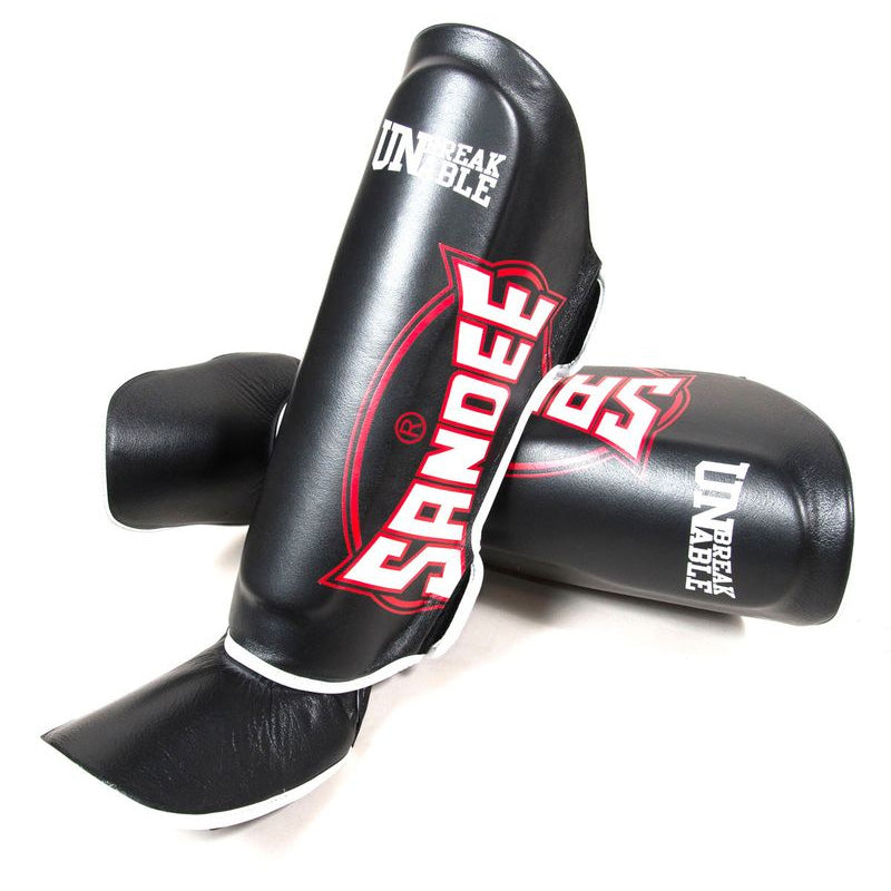 Close-up of Sandee Kids Cool-Tec Boot Shinguards, showing material texture and stitching