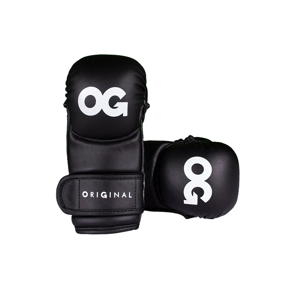 OG Fightwear Original MMA Sparring Gloves in black, front view