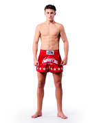 MAVINN Signature Series Muay Thai Shorts Red detail