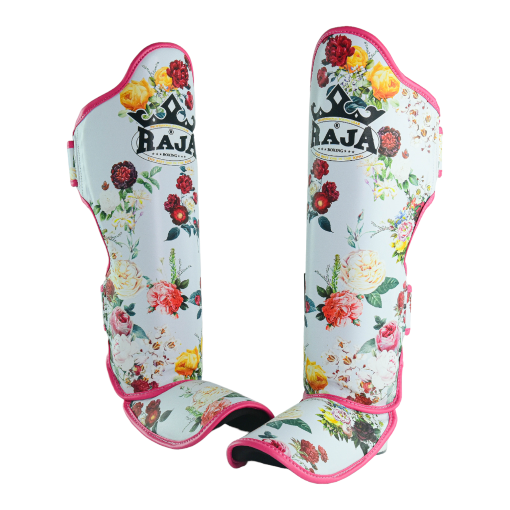 Raja Boxing Flower Lightweight Shin Guards, side view