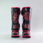 Raja Boxing SakYan Fancy Shin Guards in black, side view