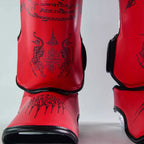 Raja Boxing SakYan Fancy Shin Guards Red detail view