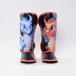 Raja Boxing shin guards worn during training