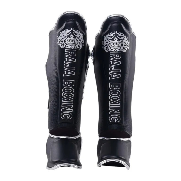 Raja LS-2 Slim Shin Guards in black, side view