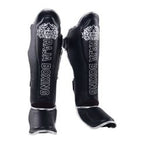 Raja LS-2 Slim Shin Guards in black, front view thumbnail