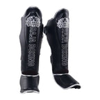 Raja LS-2 Slim Shin Guards in black, front view