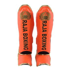 Raja LS-2 Slim Shin Guards in orange, side view
