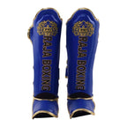 Raja Boxing LS-2 Shin Guards in blue, side view
