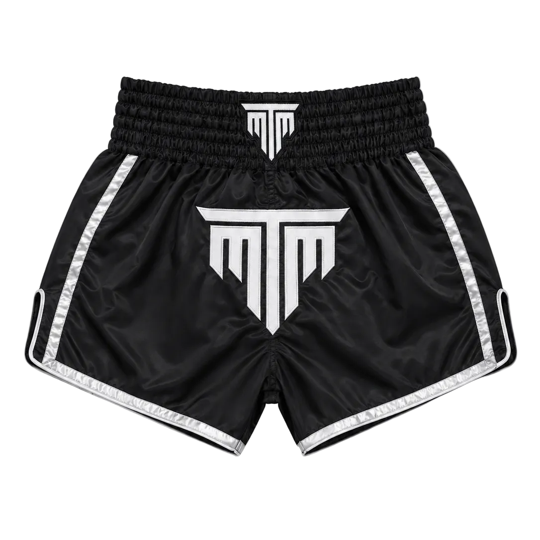 MTM Essentials Muay Thai Shorts in black, front view