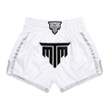 MTM Essentials Muay Thai Shorts in white, front view