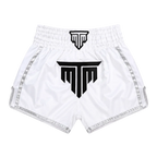 MTM Essentials Muay Thai Shorts in white, front view