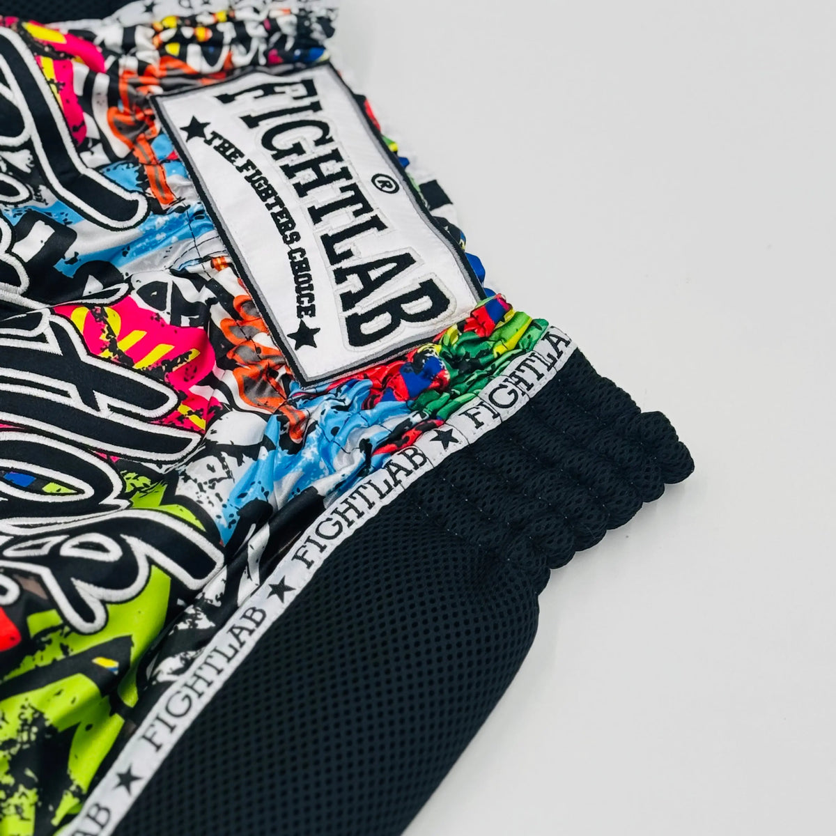 Fightlab Kowabunga Thai Boxing Shorts on model, side view