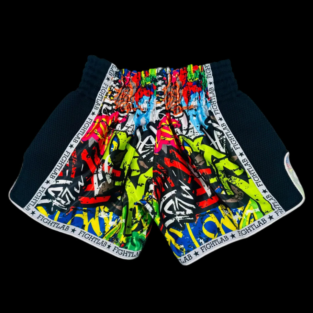 Fightlab Kowabunga Thai Boxing Shorts on model, back view