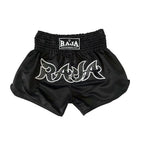 RAJA Boxing Micro Peach Muay Thai Shorts in black, side view