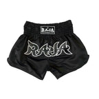RAJA Boxing Micro Peach Muay Thai Shorts in black, full view