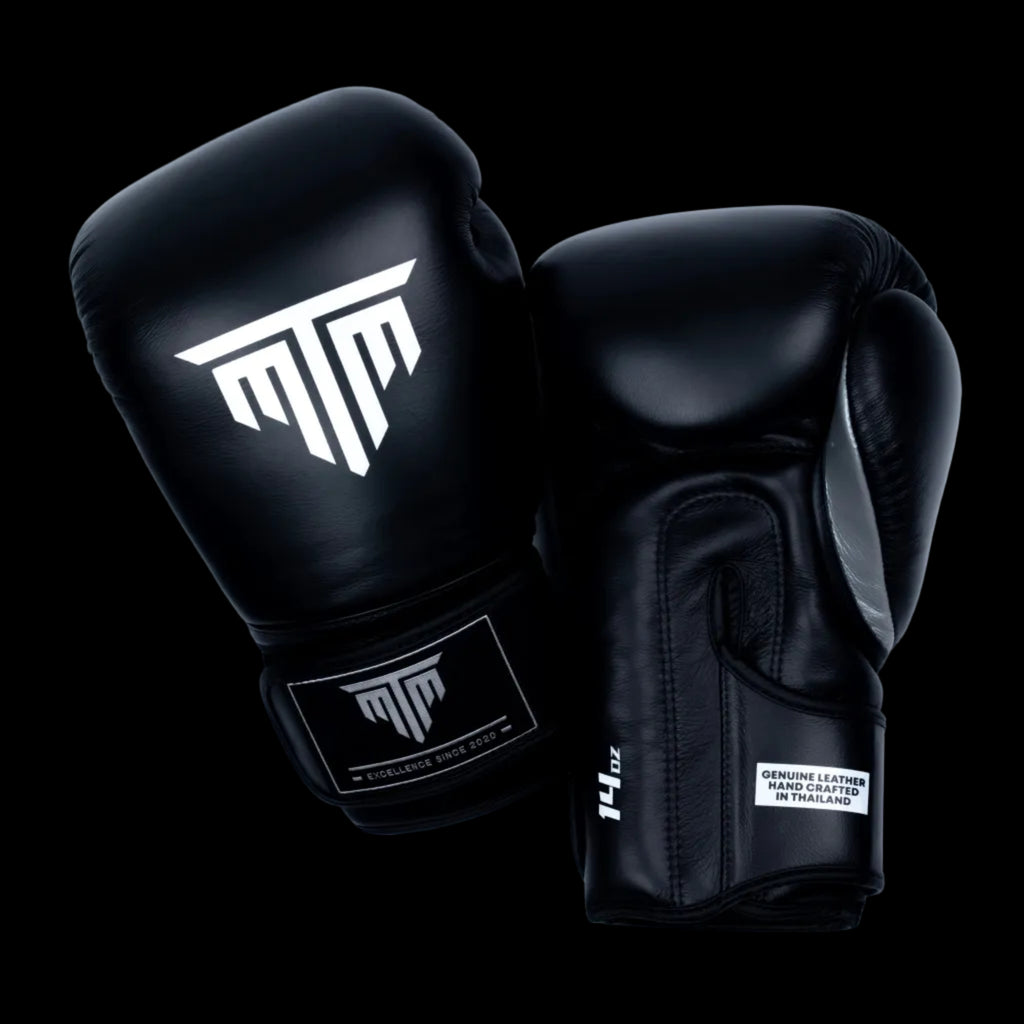 MTM Sport Pro X1 Velcro Boxing Gloves in black, front view