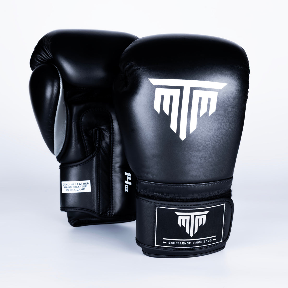 Detail of the MTM Sport logo on the wrist of the Pro X1 Velcro Boxing Gloves