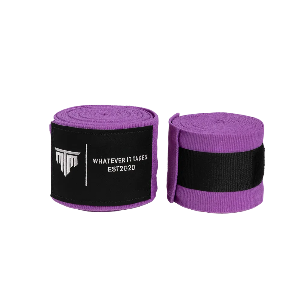 MTM 4.5M Hand Wraps in purple, rolled up