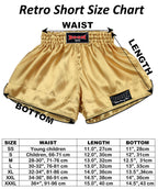BOON Sport Muay Thai shorts size guide chart