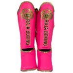 Close-up of Raja Boxing shin guard padding