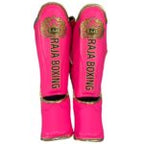 Close-up of Raja Boxing shin guard padding