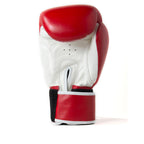 Sandee Authentic Velcro Boxing Gloves Red & White palm view