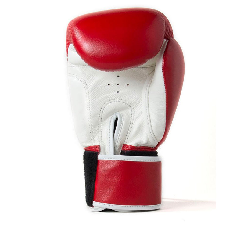 Sandee Authentic Velcro Boxing Gloves Red & White palm view