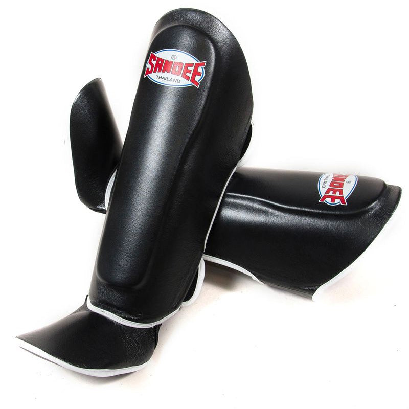 Sandee Authentic Boot Shinguards Black & White detail of foot protection