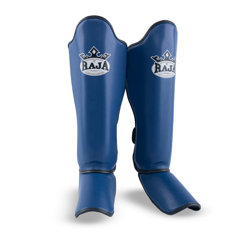 Raja Boxing Dark Blue Shin Guards full view