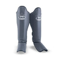 Raja Boxing Lightweight Shin Guards in Gray, front view
