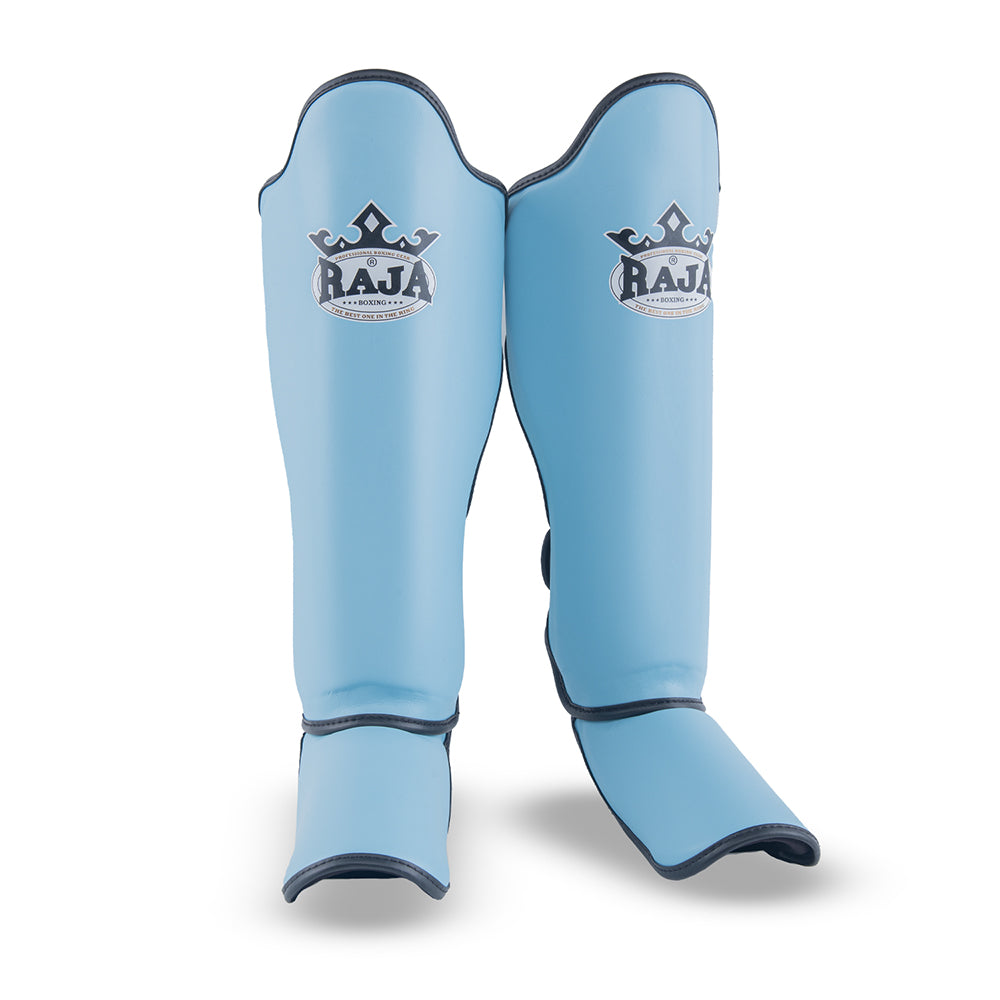 Raja Boxing Lightweight Shin Guards Light Blue full view