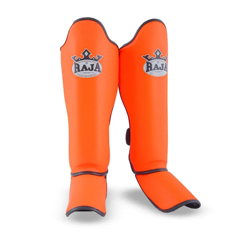 Raja Boxing Lightweight Shin Guards in Orange